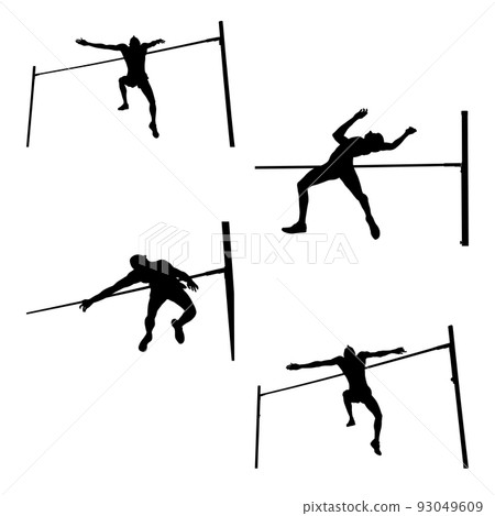 silhouette athlete high jump 93049609