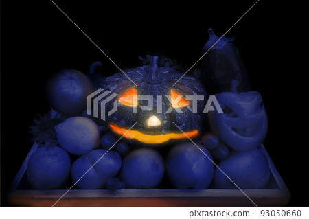 Smiling Jack O' Lantern pumpkin in halloween season Smiling Jack O' Lantern pumpkin in halloween season 93050660