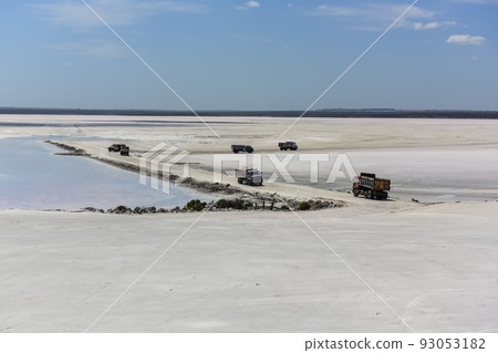 Salty lagoon prepared to extract raw salt, mining industry in Argentina Salty lagoon prepared to extract raw salt, mining industry in Argentina 93053182