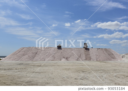 Salty lagoon prepared to extract raw salt, mining industry in Argentina Salty lagoon prepared to extract raw salt, mining industry in Argentina 93053184