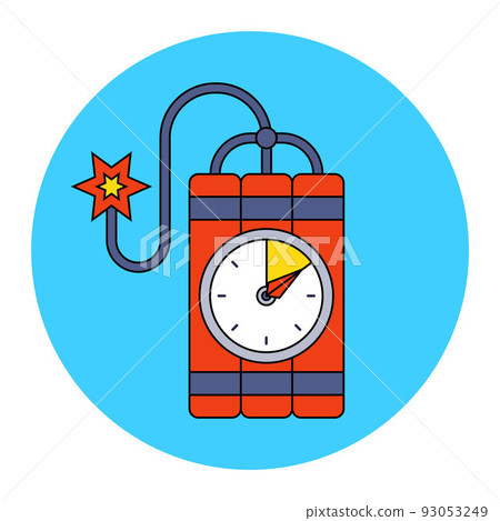 red dynamite with a stopwatch and a burning wick. red dynamite with a stopwatch and a burning wick. 93053249