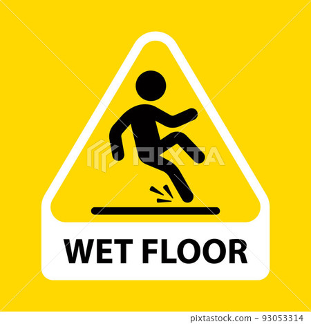 a person slips on a slippery washed floor. 93053314