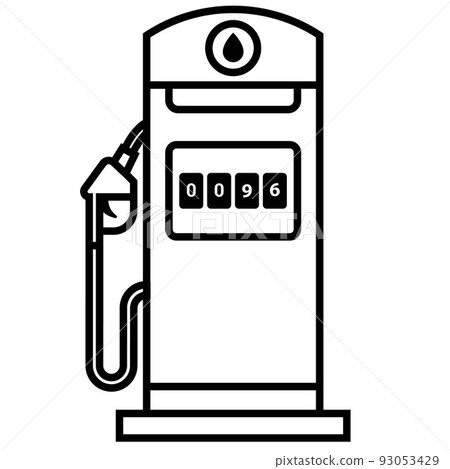 black linear icon gas station for cars. refuel transport. black linear icon gas station for cars. refuel transport. 93053429