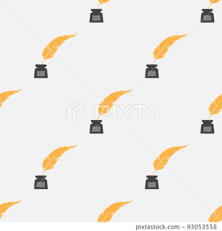 Feather and ink seamless pattern background 93053558