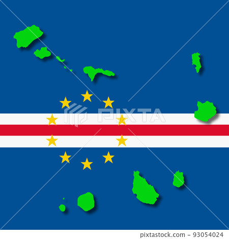Cape Verde Islands flag map on background 3d illustration with clipping path Cape Verde Islands flag map on background 3d illustration with clipping path 93054024