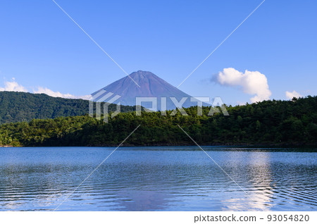 (Yamanashi Prefecture) Upside-down Mt. Fuji seen from Lake Saiko in summer 93054820