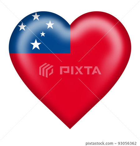 Western Samoa flag heart button 3d illustration isolated on white with clipping path Western Samoa flag heart button 3d illustration isolated on white with clipping path 93056362