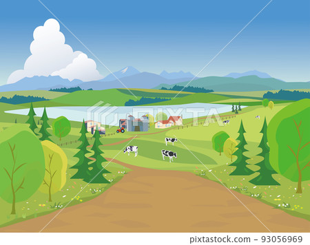 Dairy farm scenery in Hokkaido Dairy farm scenery in Hokkaido 93056969