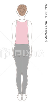 Plump back woman's whole body illustration material Plump back woman's whole body illustration material 93057997