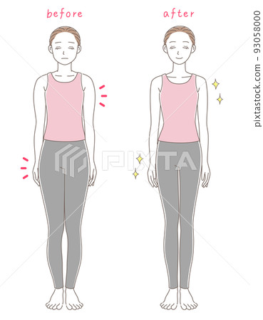 Full body illustration set of two women with different body types Full body illustration set of two women with different body types 93058000