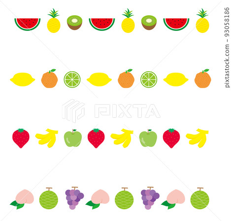 扁平簡約的水果線 93058186
