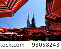 Zagreb cathedral and Dolac market in Zagreb, Croatia 93058243