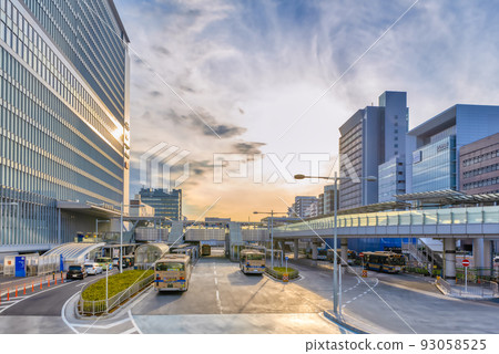 Cityscape of Yokohama Shin-Yokohama Station North Exit Bus Rotary in front of the station Cityscape of Yokohama Shin-Yokohama Station North Exit Bus Rotary in front of the station 93058525