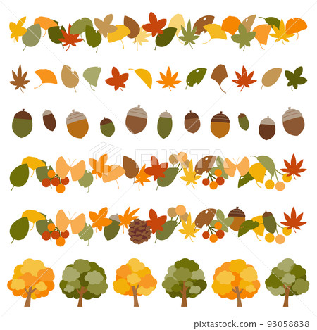 Cartoon _ autumn nature set 93058838