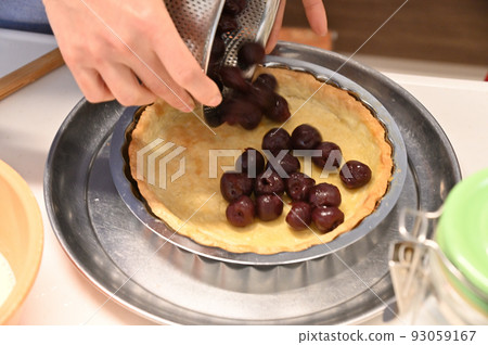 Preparing the tart dough in the kitchen Preparing the tart dough in the kitchen 93059167