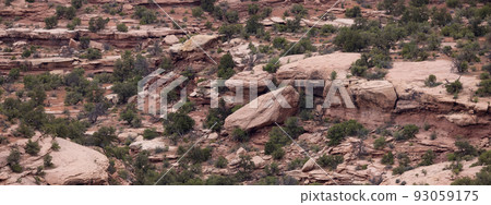 Scenic American Landscape and Red Rock Mountains in Desert Canyon. 93059175