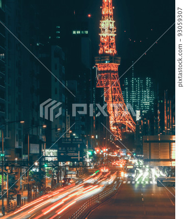 Night of Tokyo Tower and Minato Ward Night of Tokyo Tower and Minato Ward 93059307