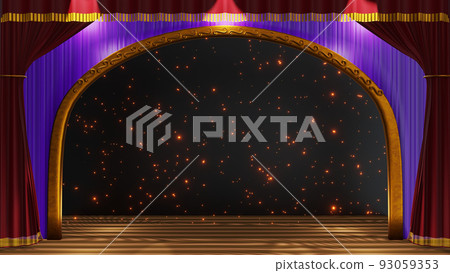 An open stage curtain that can be used as a background material 93059353