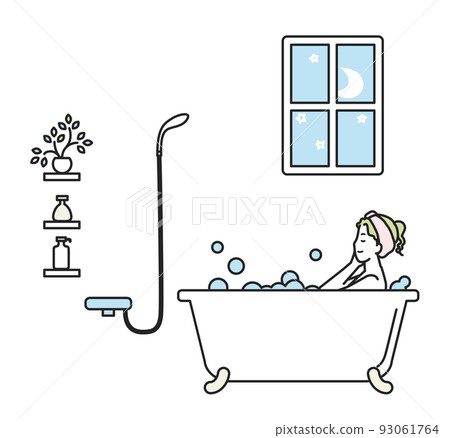 young woman taking a bath 93061764