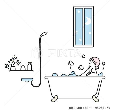 senior woman taking a bath 93061765