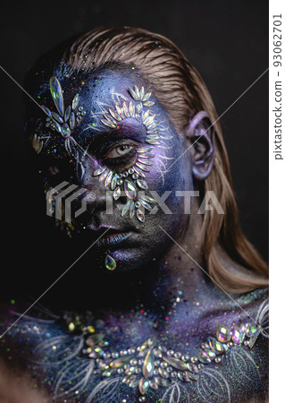 Fantasy face art makeup girl 93062701