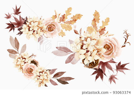 Autumn floral bouquet collection Autumn floral bouquet collection 93063374