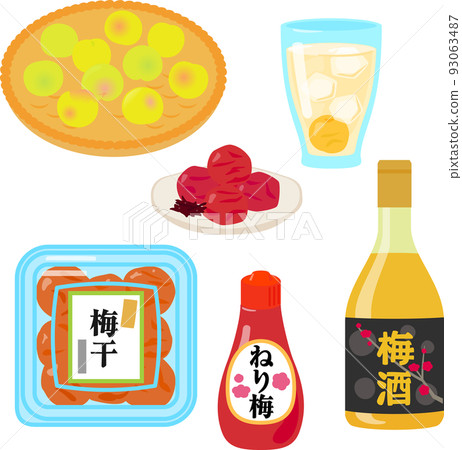 使用李子的食物插圖集 使用李子的食物插圖集 93063487