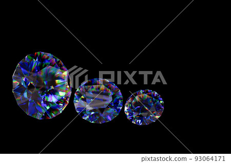 明亮式切割鑽石的 3D 插圖 93064171