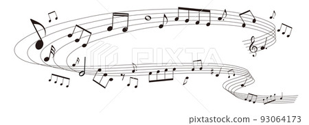 Frame illustration of musical score with a sense of perspective Staff notation Background illustration Illustration of notes, rests, and musical symbols Frame illustration of musical score with a sense of perspective Staff notation Background illustration Illustration of notes, rests, and musical symbols 93064173