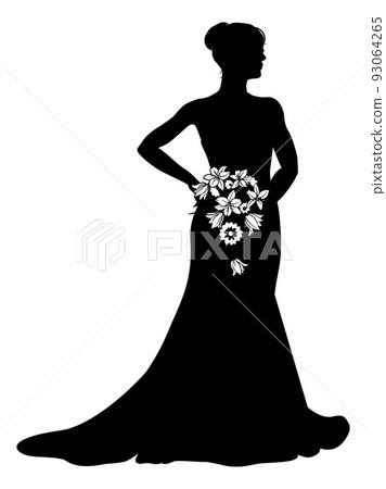 Bride Bridal Wedding Dress Silhouette Woman Design 93064265