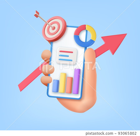 3d Hand holding mobile phone 3d Hand holding mobile phone 93065802