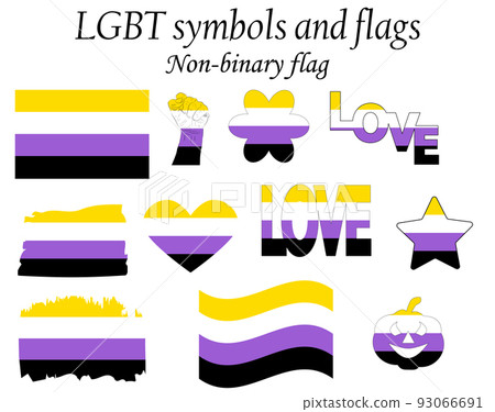 Non-Binary pride community flag, LGBT symbol. Sexual minorities identity. illustration 93066691
