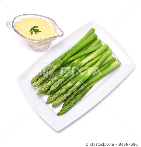 Green organic natural Asparagus isolated on white background 93067680