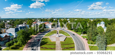 Aerial view of the REzekne city in Latvia. Beautiful summer in Latvian small town. 93068291