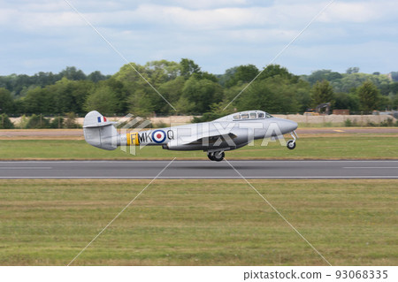 Royal Air Force Meteor T7 jet trainer take off Royal Air Force Meteor T7 jet trainer take off 93068335