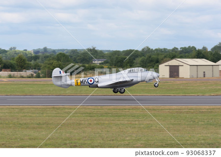 Royal Air Force Meteor T7 jet trainer take off Royal Air Force Meteor T7 jet trainer take off 93068337