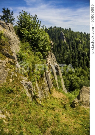 a rocks in Tustan fortress place, Skole Beskids National Nature Park, Lviv region, Ukraine 93069099