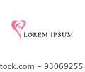 pink heart rose logo design template 93069255