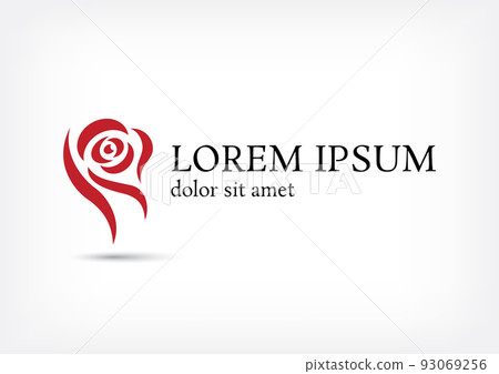 red rose logo design template 93069256