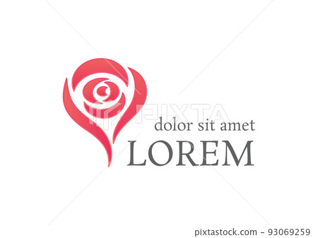 orange pink rose logo design template - Stock Illustration [93069259 ...