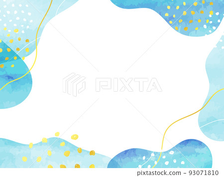 Summer watercolor style curve frame abstract hand drawn blue summer greeting card Summer watercolor style curve frame abstract hand drawn blue summer greeting card 93071810