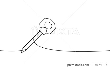 Key one line continuous drawing. Home key... - Stock Illustration ...
