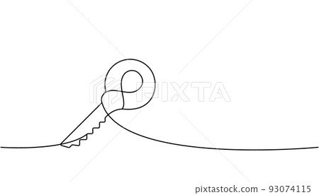 Key one line continuous drawing. Home key continuous one line illustration. Vector minimalist linear illustration Key one line continuous drawing. Home key continuous one line illustration. Vector minimalist linear illustration 93074115