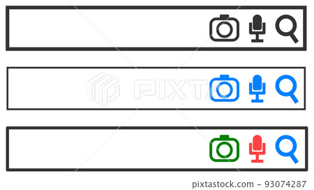 Illustration of a search window for voice search and image search on the net 93074287