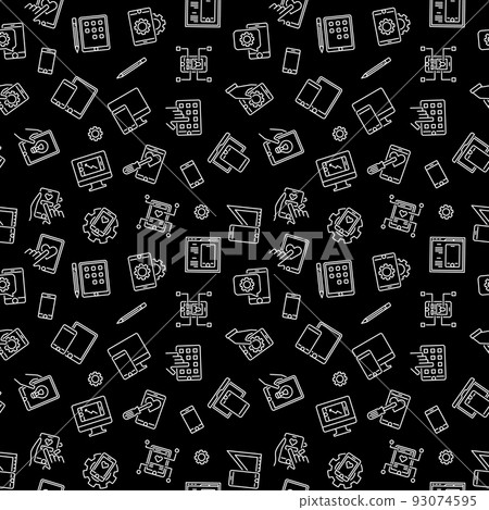 Application Development vector outline seamless... - Stock Illustration ...