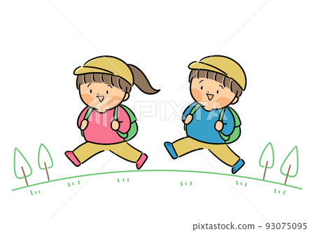 Elementary school students going on an excursion illustration of men and women Elementary school students going on an excursion illustration of men and women 93075095