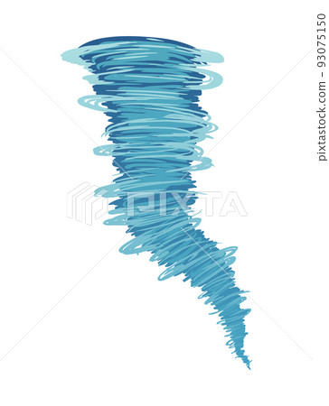 Tornado. Stylized cartoon hurricane icon. Rotating cyclone whirlwind in flat style design. Vector illustration of weather cataclysm Tornado. Stylized cartoon hurricane icon. Rotating cyclone whirlwind in flat style design. Vector illustration of weather cataclysm 93075150