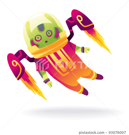 Cartoon alien. Robot toys character. Android isolated on white background. Funny monster for kids monstrosity in space suit Cartoon alien. Robot toys character. Android isolated on white background. Funny monster for kids monstrosity in space suit 93076007