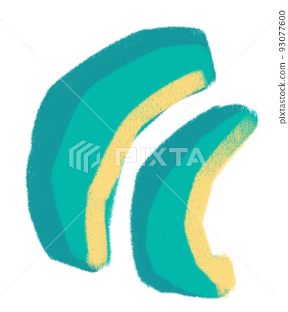 Avocado breakfast food set elements hand drawn doodle minimal style pastel color illustration 93077600