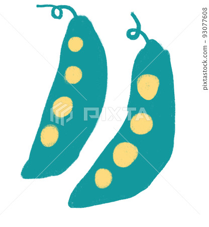 Green pea breakfast food set elements hand drawn doodle minimal style pastel color illustration Green pea breakfast food set elements hand drawn doodle minimal style pastel color illustration 93077608